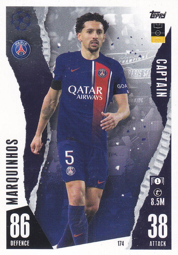 Marquinhos  / Paris Saint Germain / Topps Champions League 2023 / Captain Karte / Nr. 174