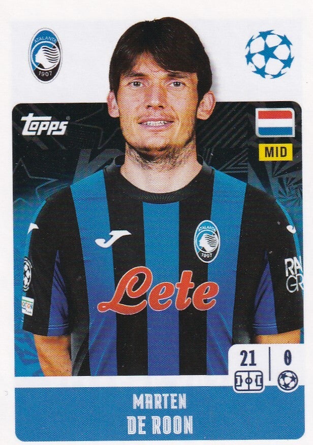 Marten de Roon - Atalanta Bergamo - Topps Champions League 2024 - Basis Bild - Nr. 84