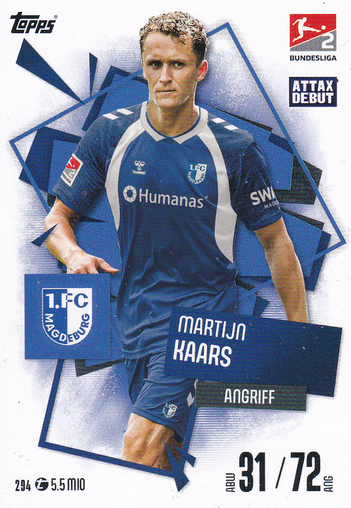 Martijn Kaars - 1.FC Magdeburg - Topps Match Attax 2025 - Attax Debüt - Nr. 294