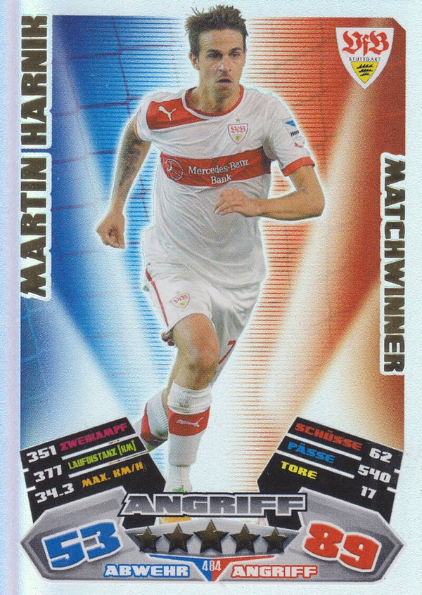 Martin Harnik / VFB Stuttgart / Topps Match Attax 2012 / Matchwinner / Nr. 484