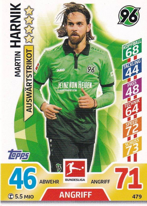 Martin Harnik / Hannover 96 / Topps Match Attax 2017 / Auswärtstrikot / Nr. 479