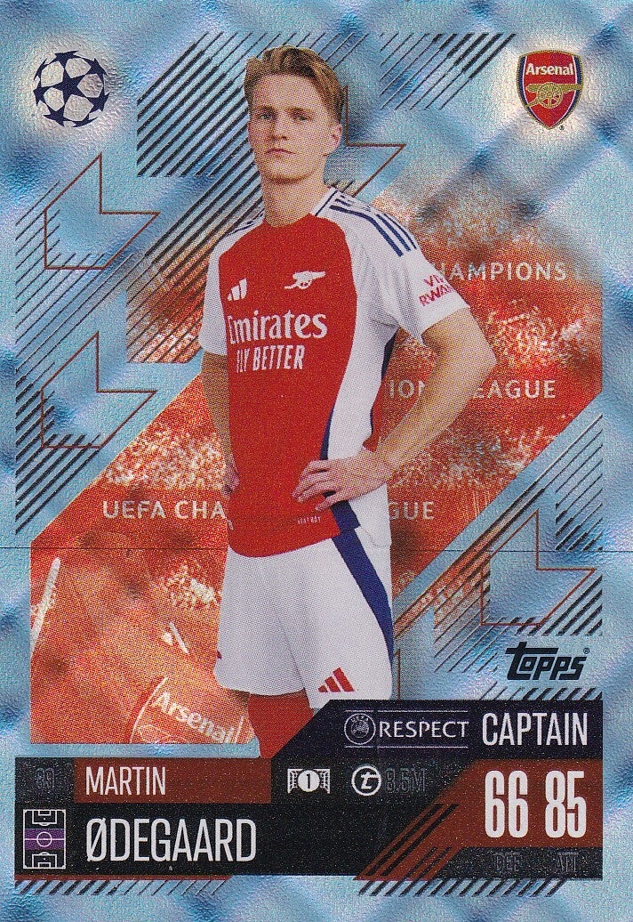 Martin Odegaard - Arsenal London - Topps Champions League 2024 - Captain Crystal - Nr. 39