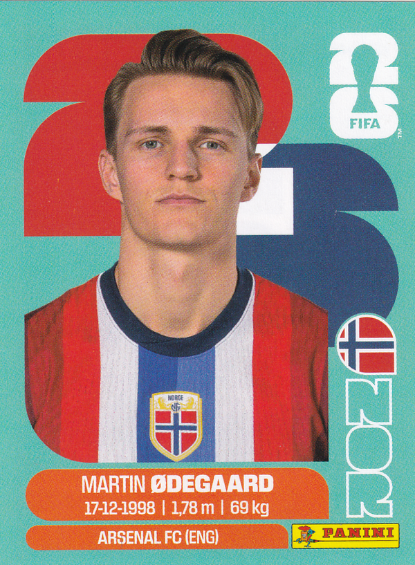 Martin Odegaard - Norwegen - Panini WM 2026 - Basis Bild - NOR10
