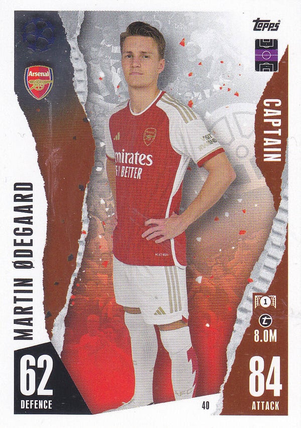 Martin Odegaard / Arsenal London / Topps Champions League 2023 / Basis Karte / Nr.40