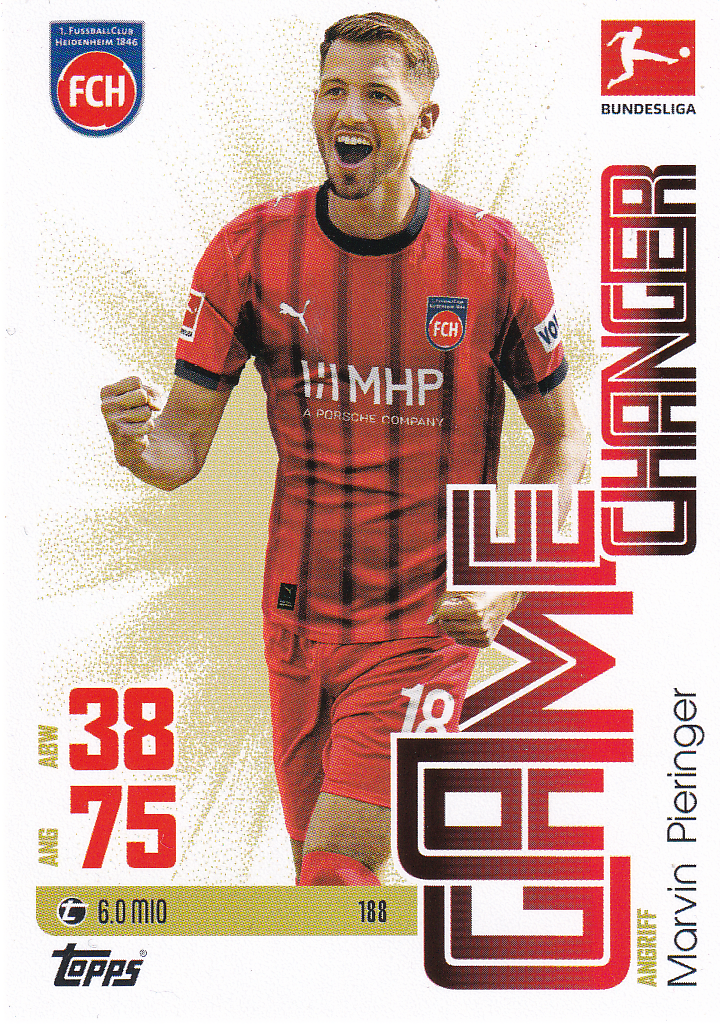 Marvin Pieringer - 1.FC Heidenheim - Topps Match Attax 2025 - Game Changer - Nr. 188