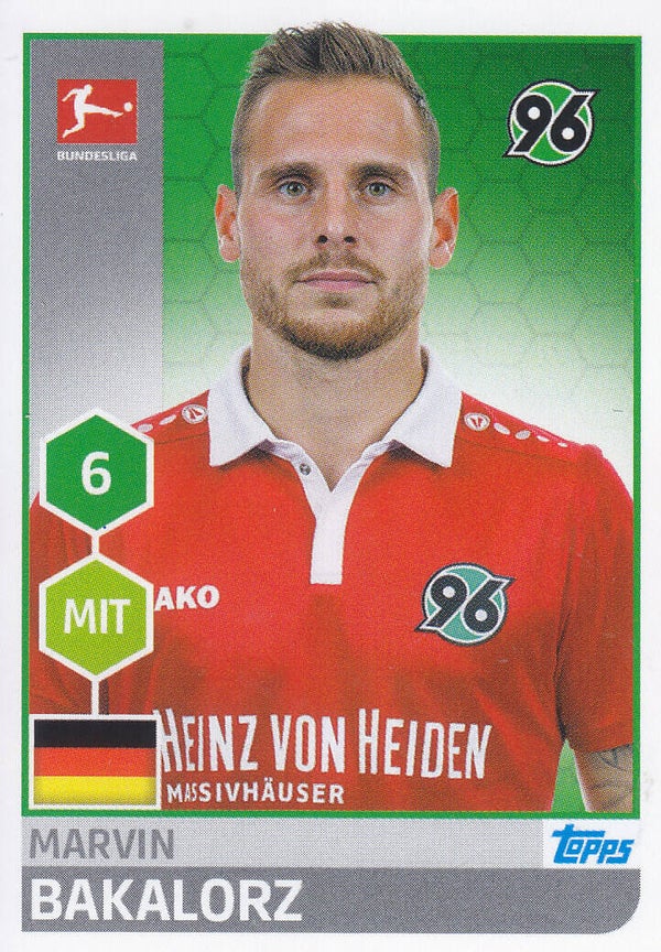 Marvin Bakalorz - Hannover 96 - Topps Bundesliga 2017 - Basis Bild - Nr. 117