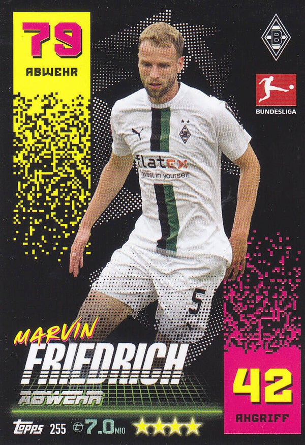 Marvin Friedrich / Borussia Mönchengladbach / Topps Match Attax 2022 / Basis Karte / Nr.255
