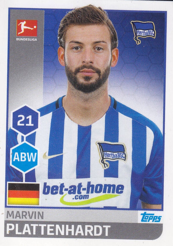 Marvin Plattenhardt / Hertha BSC / Topps Bundesliga 2017 / Basis Bild / Nr.21