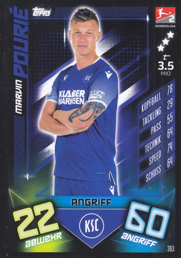 Marvin Pourie / Karlsruher SC / Topps Match Attax 2019 / Basis Karte / Nr. 363
