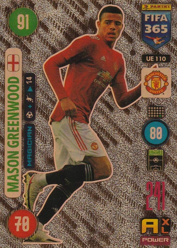 Mason Greenwood - Manchester United - Panini Fifa 365 Jahr 2021 - Magican Gold - Nr. UE 110