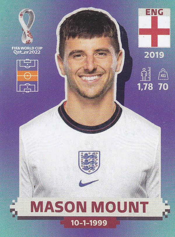 Mason Mount / England / Panini WM 2022 / Basis Bild / Nr.ENG 14