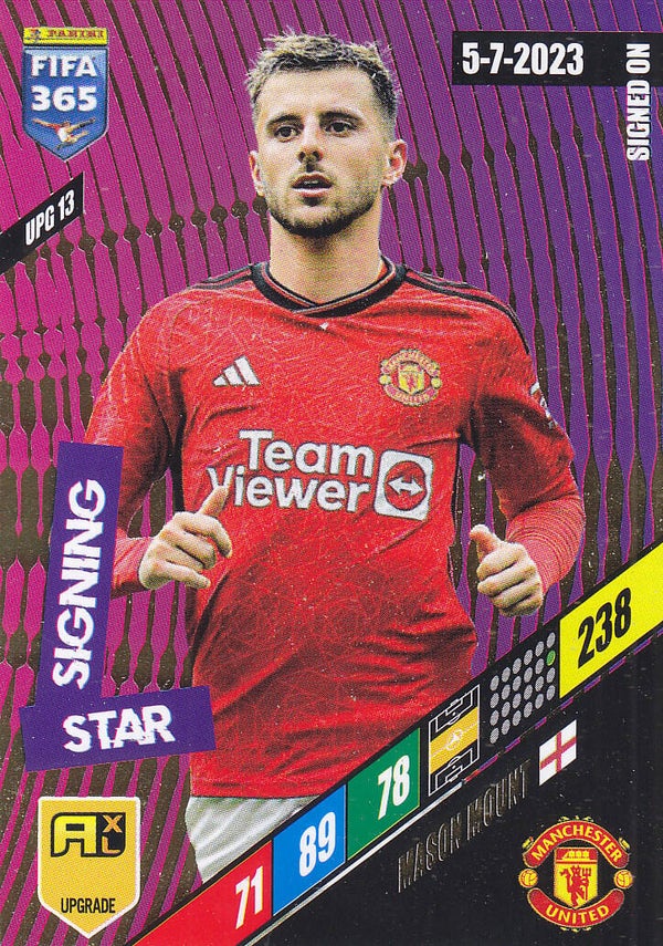 Mason Mount / Manchester United / Panini Fifa 365 Jahr 2024 / Signing Star Icon Upgrade Karte / Nr. UPG13