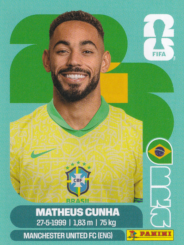 Matheus Cunha - Brasilien - Panini WM 2026 - Basis Bild - Nr. BRA17