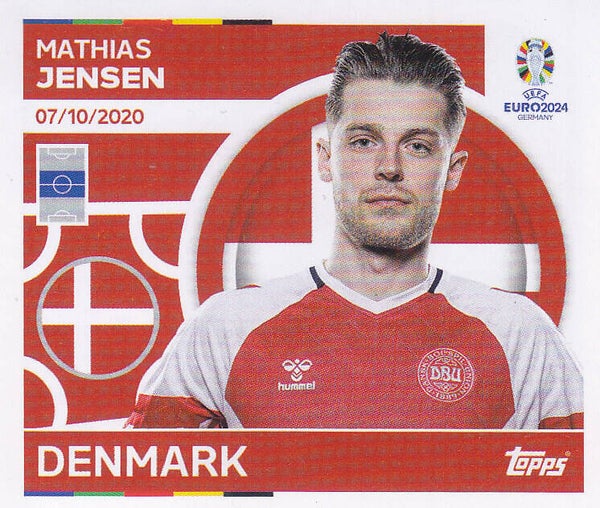 Mathias Jensen / Dänemark / Topps EM 2024 / Basis Bild / Nr. DEN 10