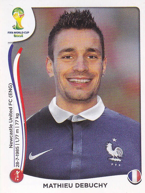 Mathieu Debuchy / Frankreich / Panini WM 2014 / Basis Bild / Nr. 378