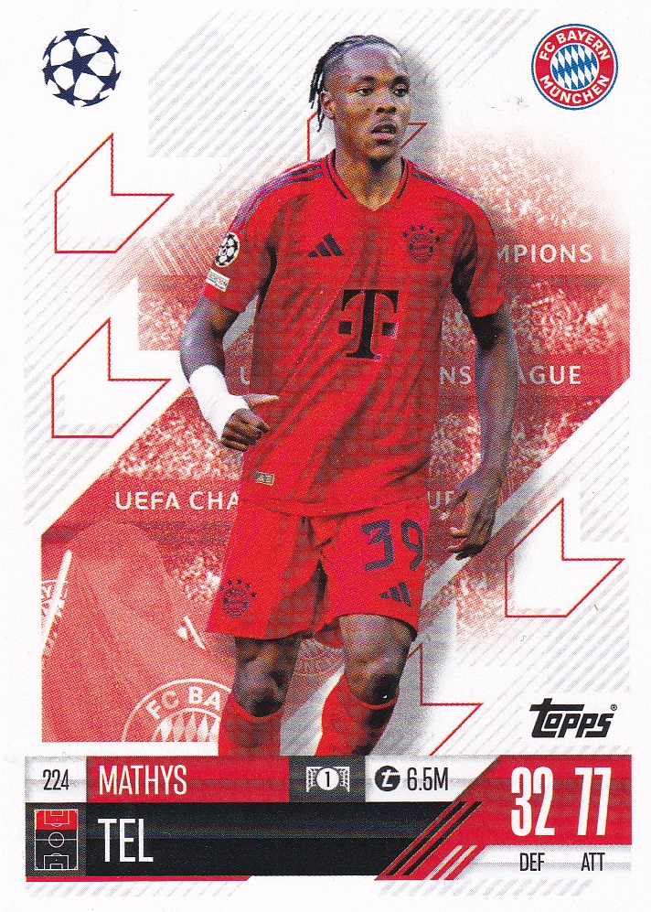 Mathys Tel / FC Bayern München / Topps Champions League 2024 / Basis Karte / Nr. 224