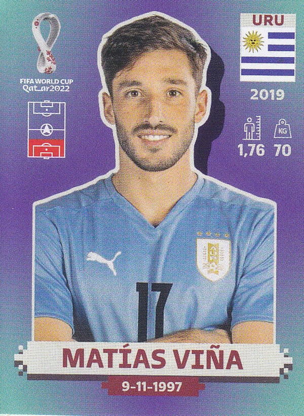 Matias Vina / Uruquay / Topps WM 2022 / Basis Bild / Nr. URU 10