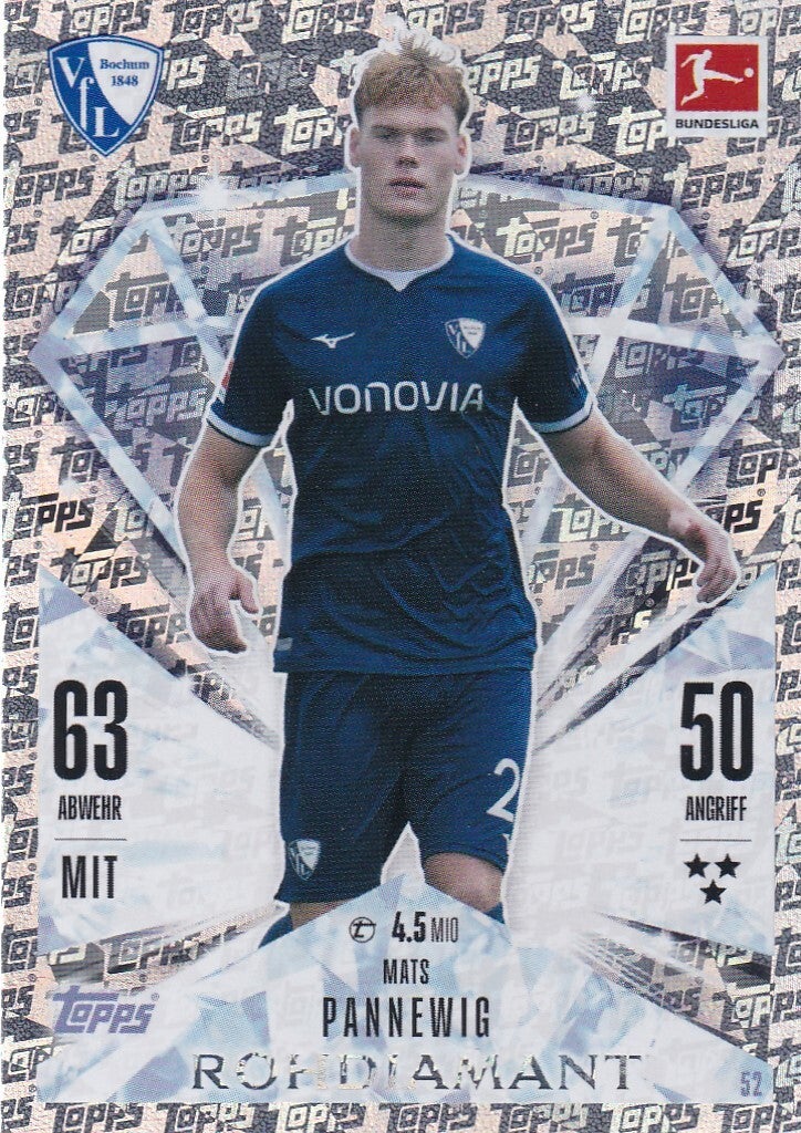Mats Pannewig / VFL Bochum / Topps Match Attax 2024 / Rohdiamant / Nr. 52