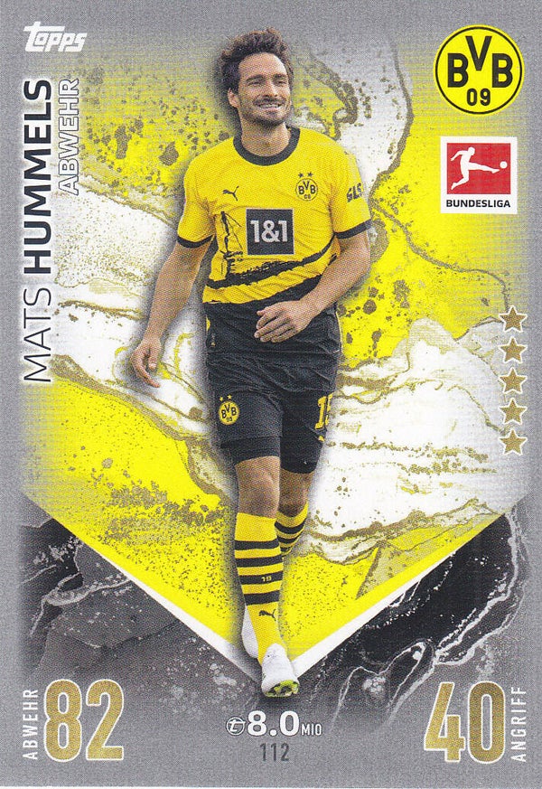 Mats Hummels / Borussia Dortmund / Topps Match Attax 2023 / Basis Karte / Nr. 112