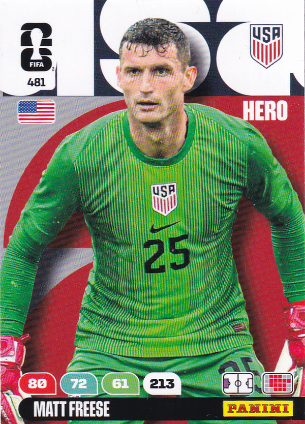 Matt Freese - USA - Panini WM 2026 - Hero - Nr. 481