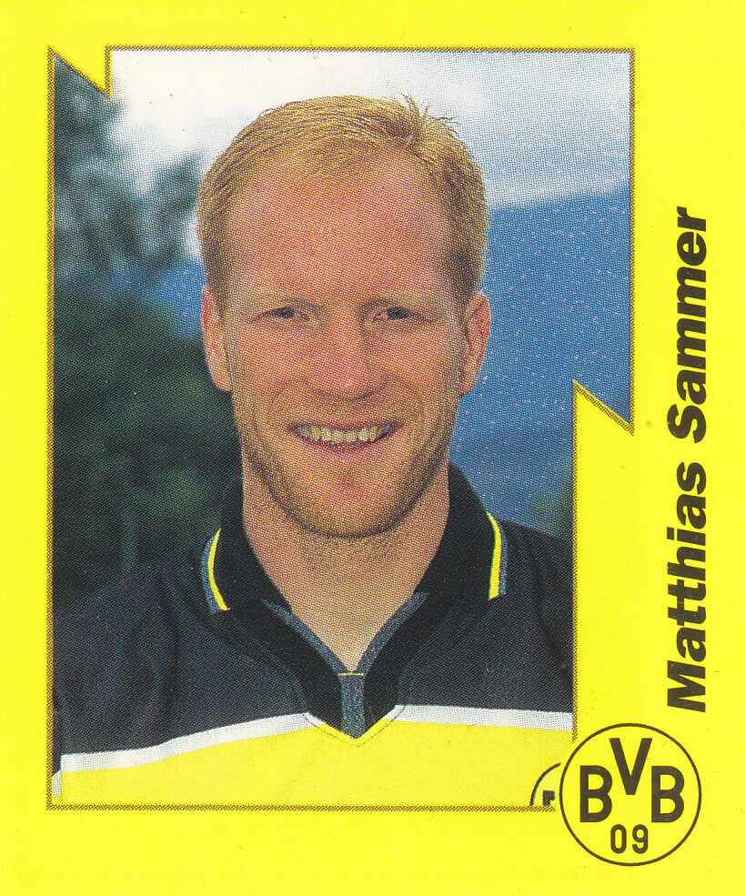 Matthias Sammer / Borussia Dortmund / Panini Bundesliga 1997 / Basis Bild / Gelbe Serie / Nr.48
