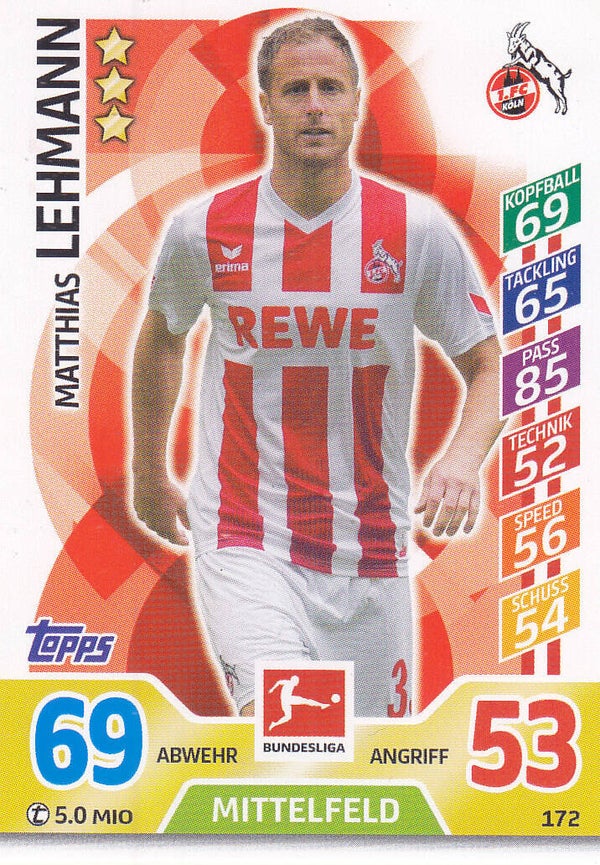 Matthias Lehmann 1.FC Köln Basis Karte Nr.172