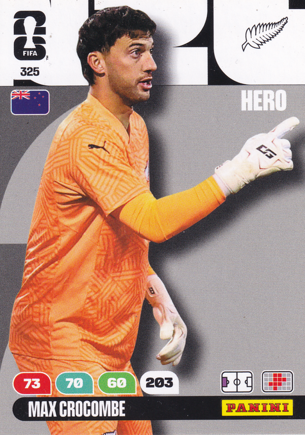 Max Crocombe - Neuseeland - Panini WM 2026 - Hero - Nr. 325