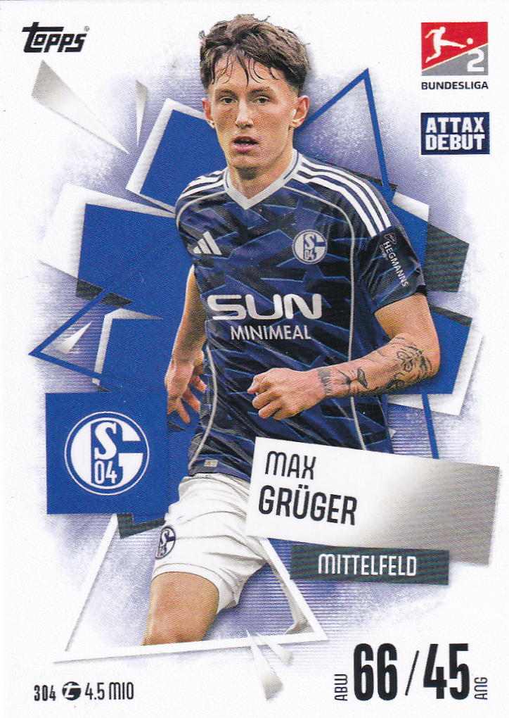 Max Grüger - FC Schalke 04 - Topps Match Attax 2025 - Attax Debüt - Nr. 304