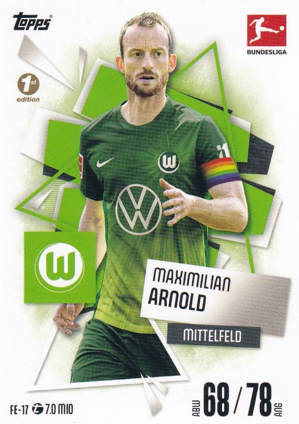 Maximilian Arnold - VFL Wolfsburg - Topps Match Attax 2025 - Basis Karte - Nr. FE-17