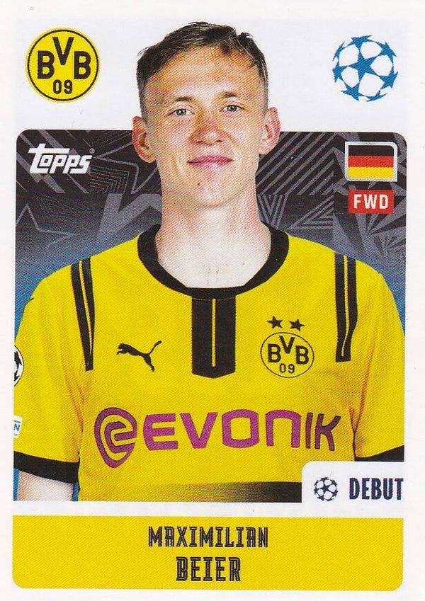 Maximilian Beier / Borussia Dortmund / Topps Champions League 2024 / Basis Bild / Nr. 135
