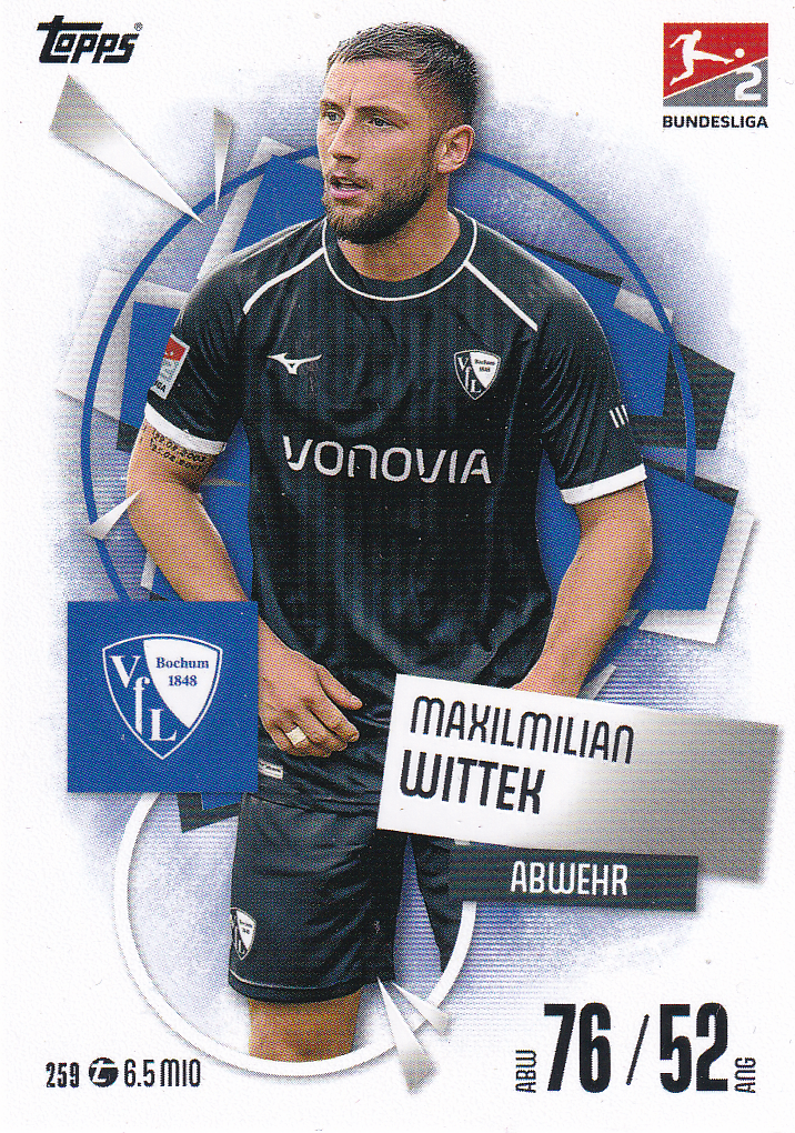 Maximilian Wittek - VFL Bochum - Topps Match Attax 2025 - Basis Karte - Nr. 259