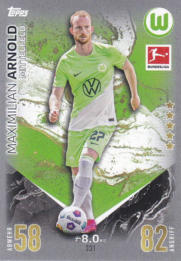 Maximilian Arnold / VFL Wolfsburg / Topps Match Attax 331 / Basis Karte / Nr.331