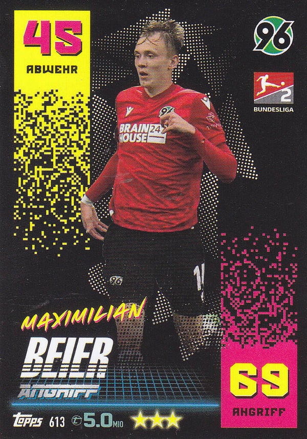Maximilian Beier / Hannover 96 / Topps Match Attax 2022 / Basis Karte 2.Bundesliga / Nr.613