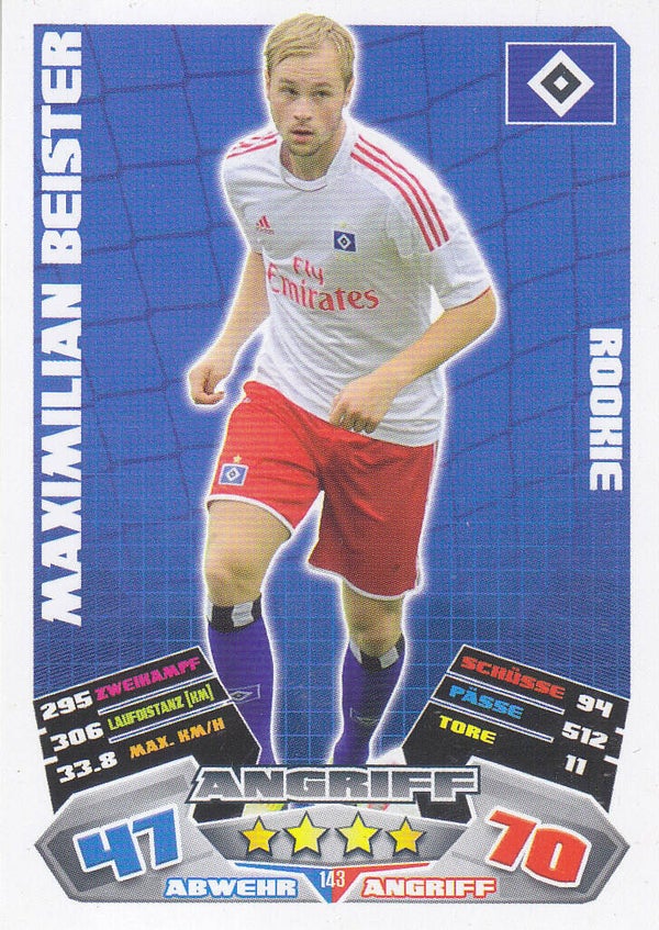 Maximilian Beister / Hamburger SV / Topps Match Attax 2012 / Rookie Karte / Nr. 143