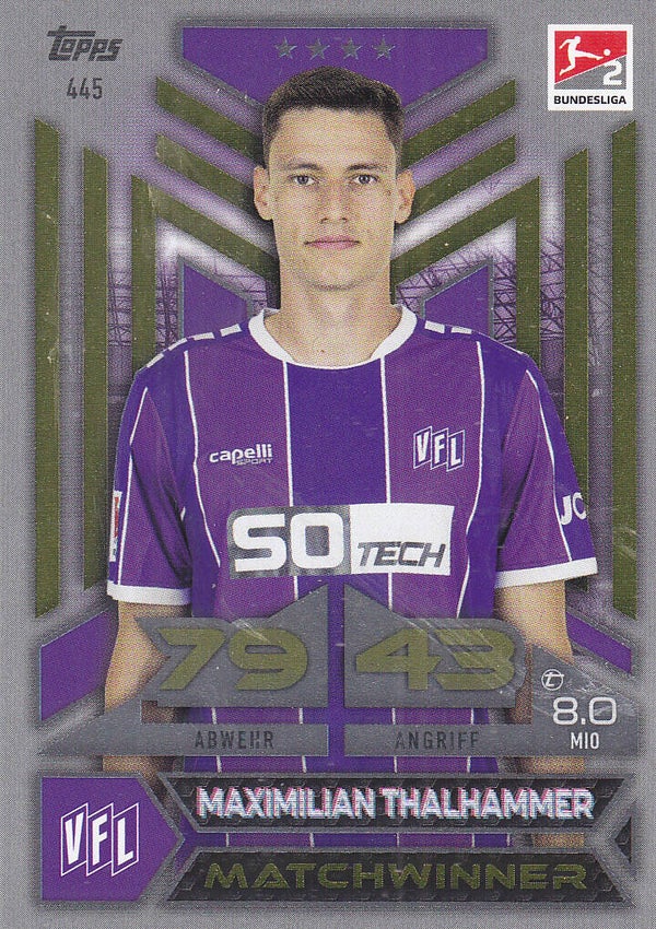 Maximilian Thalhammer / VFL Osnabrück / Topps Match Attax 2023 / Matchwinner 2.Bundesliga / Nr.445