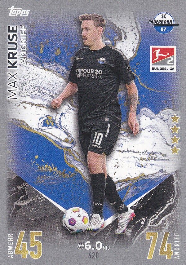 Max Kruse / SC Paderborn / Topps Match Attax 2023 / Basis Karte 2.Bundesliga / Nr.420