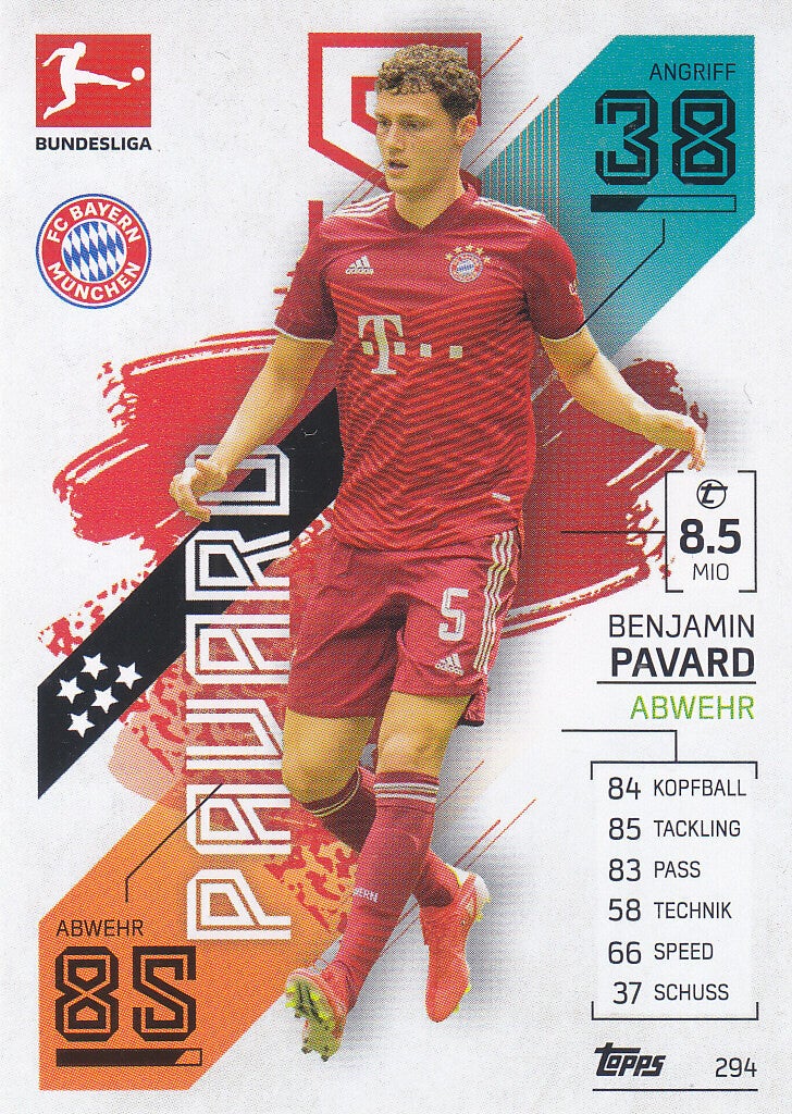 Benjamin Pavard FC Bayern München Basis Karte Nr.294