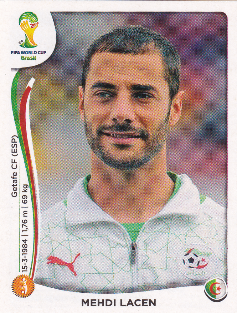 Mehdi Lacen - Algerien - Panini WM 2014 - Basis Bild - Nr. 594