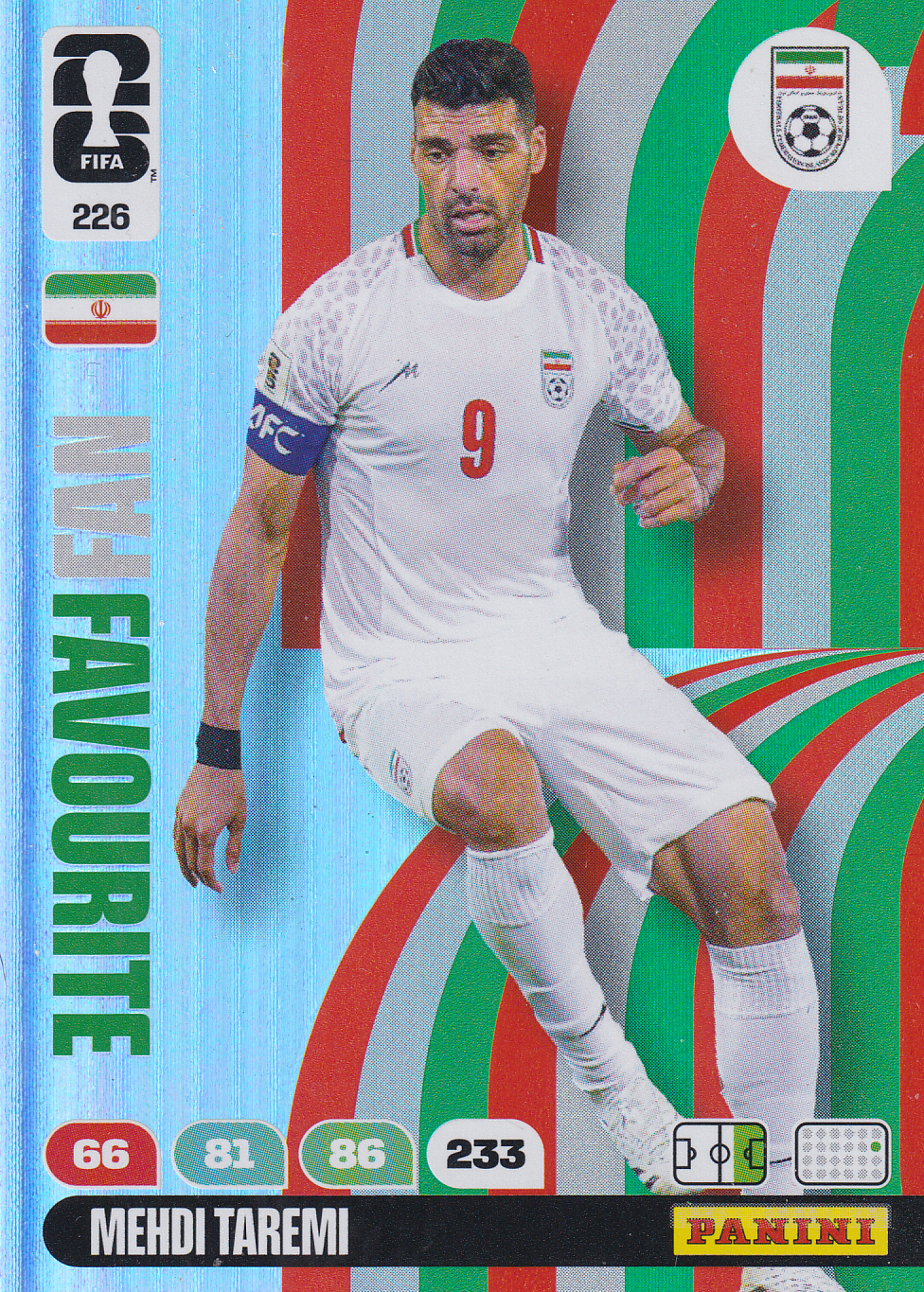 Mehdi Taremi - Iran - Panini WM 2026 - Fan Favourite - Nr. 226