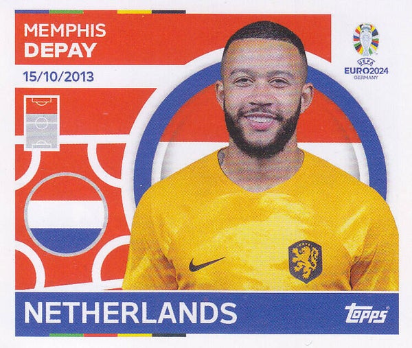 Memphis Depay / Holland / Topps EM 2024 / Basis Bild / Nr. NED 21