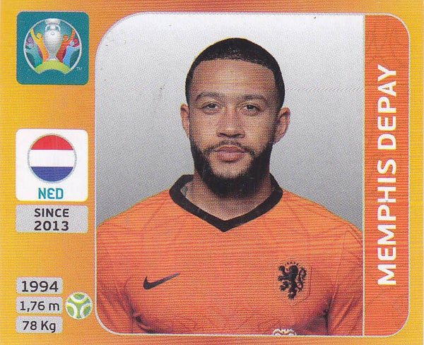 Memphis Depay / Holland / Panini EM 2020 / Basis Bild / Nr.288