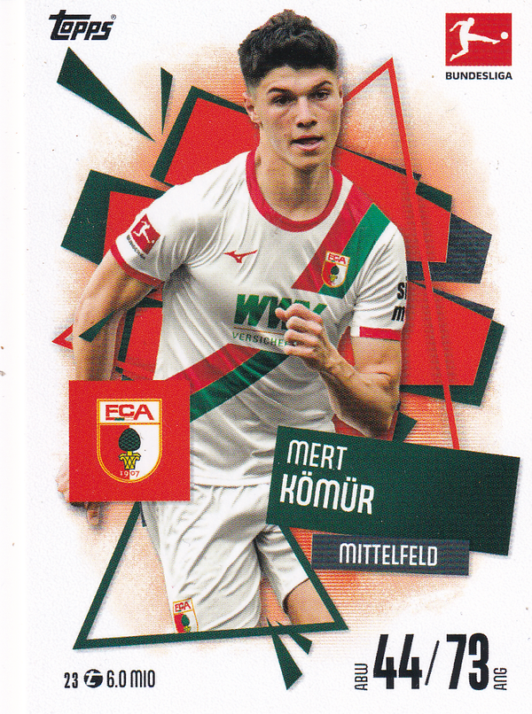 Mert Kömür - FC Augsburg - Topps Match Attax 2025 - Basis Karte - Nr. 23