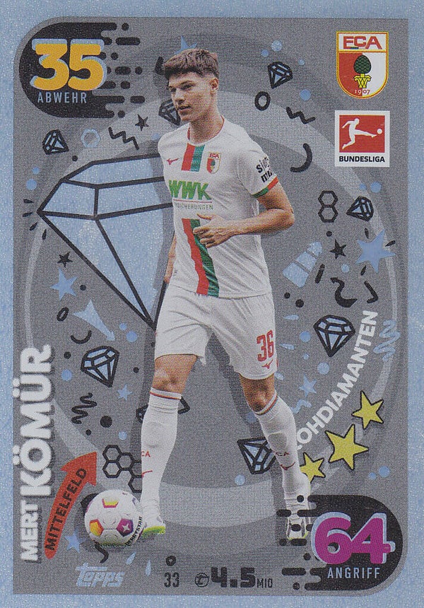 Mert Kömür / FC Augsburg / Topps Match Attax 2023 / Rohdiamanten Karte / Nr.33