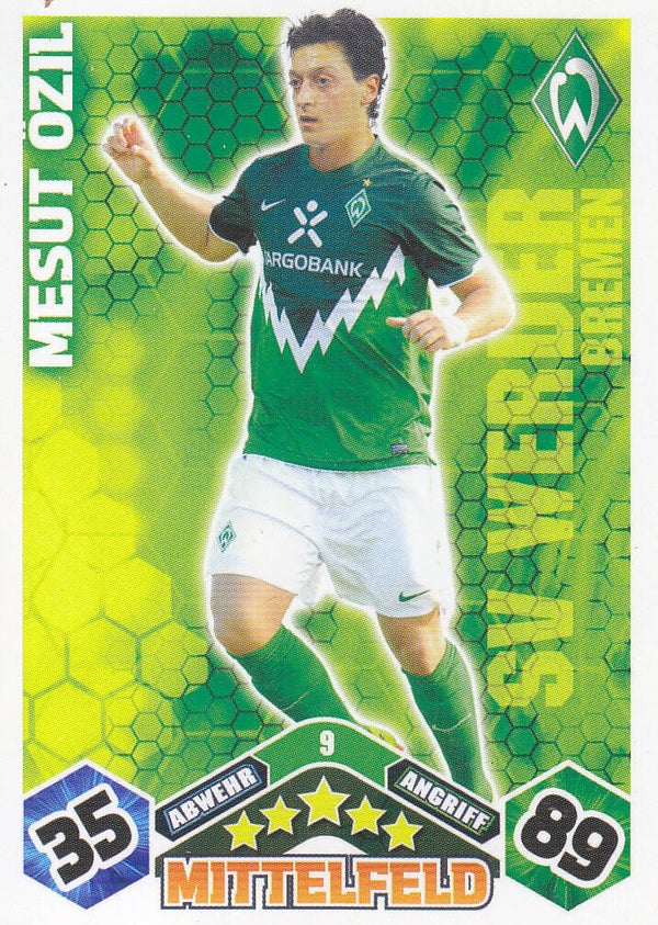 Mesut Özil / SV Werder Bremen / Topps Match Attax 2010 / Basis Karte / Nr. 9