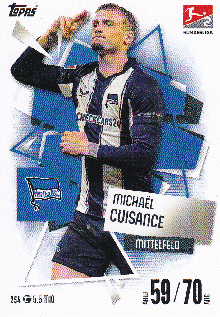 Michael Cuisance - Hertha BSC Berlin - Topps Match Attax 2025 - Basis Karte - Nr. 254