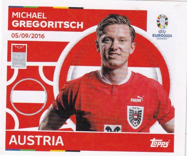 Michael Gregoritsch / Österreich / Topps EM 2024 / Basis Bild / Nr. AUT 21