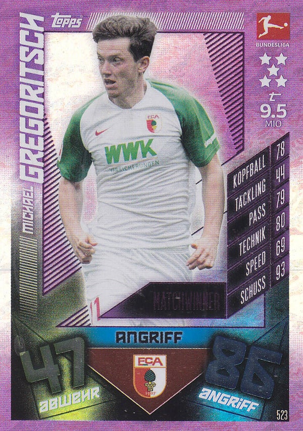 Michael Gregoritsch / FC Augsburg / Topps Match Attax Extra 2019 / Matchwinner / Nr.523