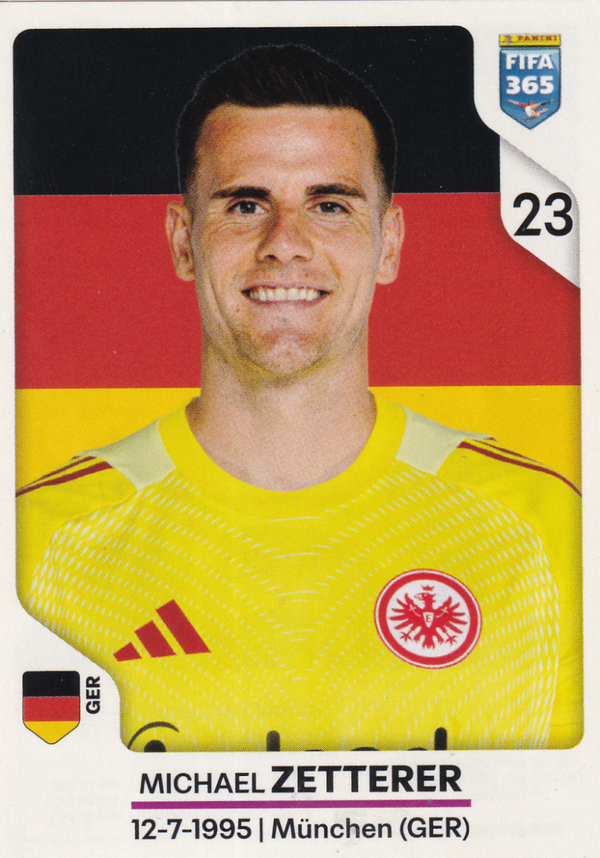 Michael Zetterer - Eintracht Frankfurt - Panini Fifa 365 Jahr 2026- Basis Bild - Nr.189
