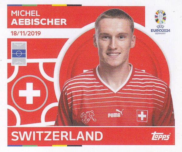 Michel Aebischer / Schweiz / Topps EM 2024 / Basis Bild / Nr. SUI 11