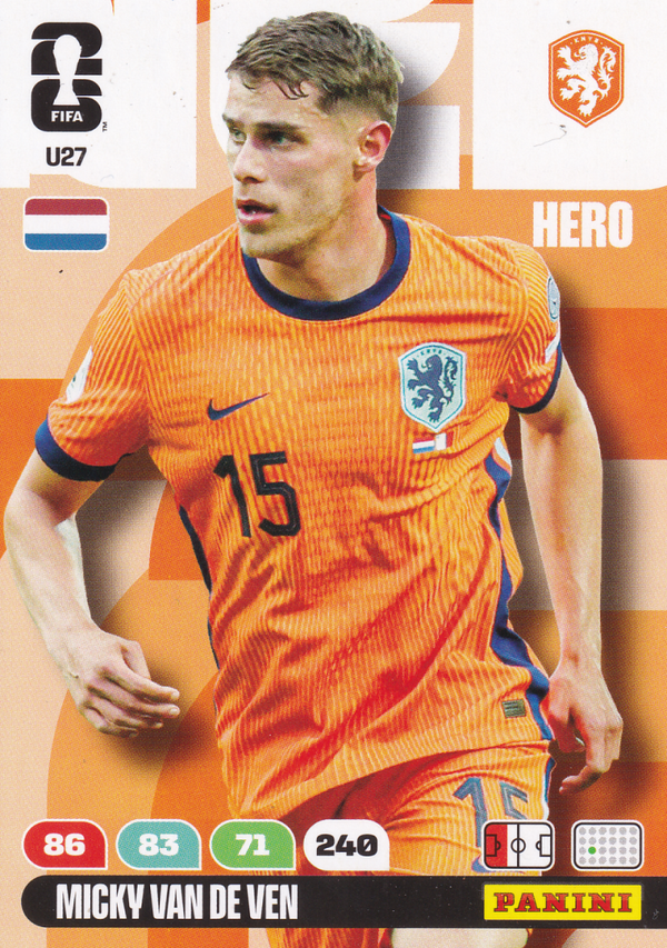 Micky van de Ven - Holland - Panini WM 2026 - Hero Update - Nr. U27